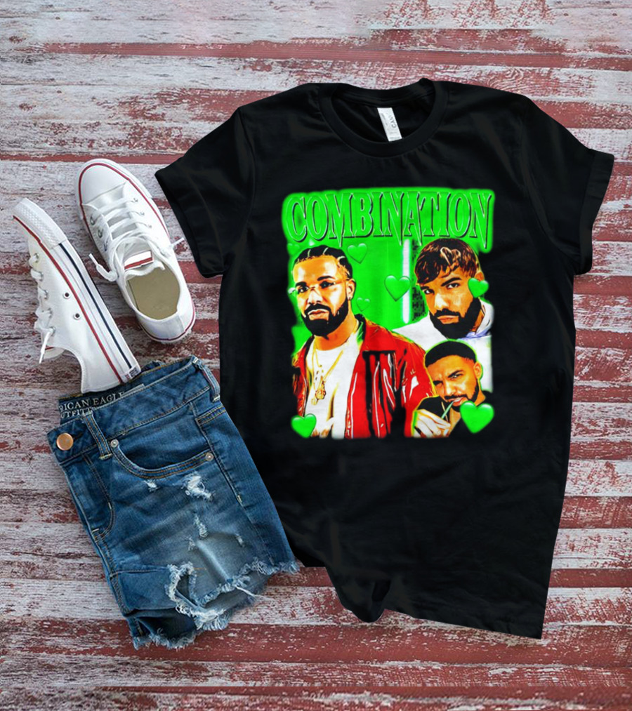 Combination Drake Green Hearts Trio T-Shirt