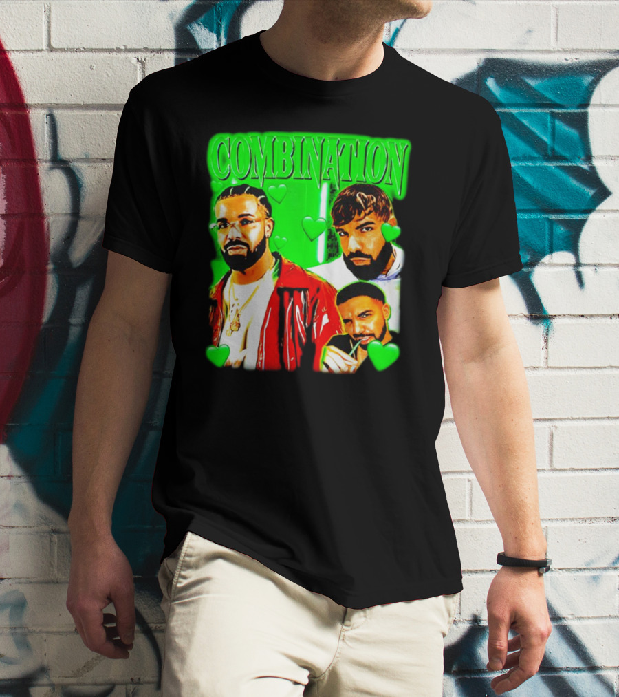 Combination Drake Green Hearts Trio T-Shirt