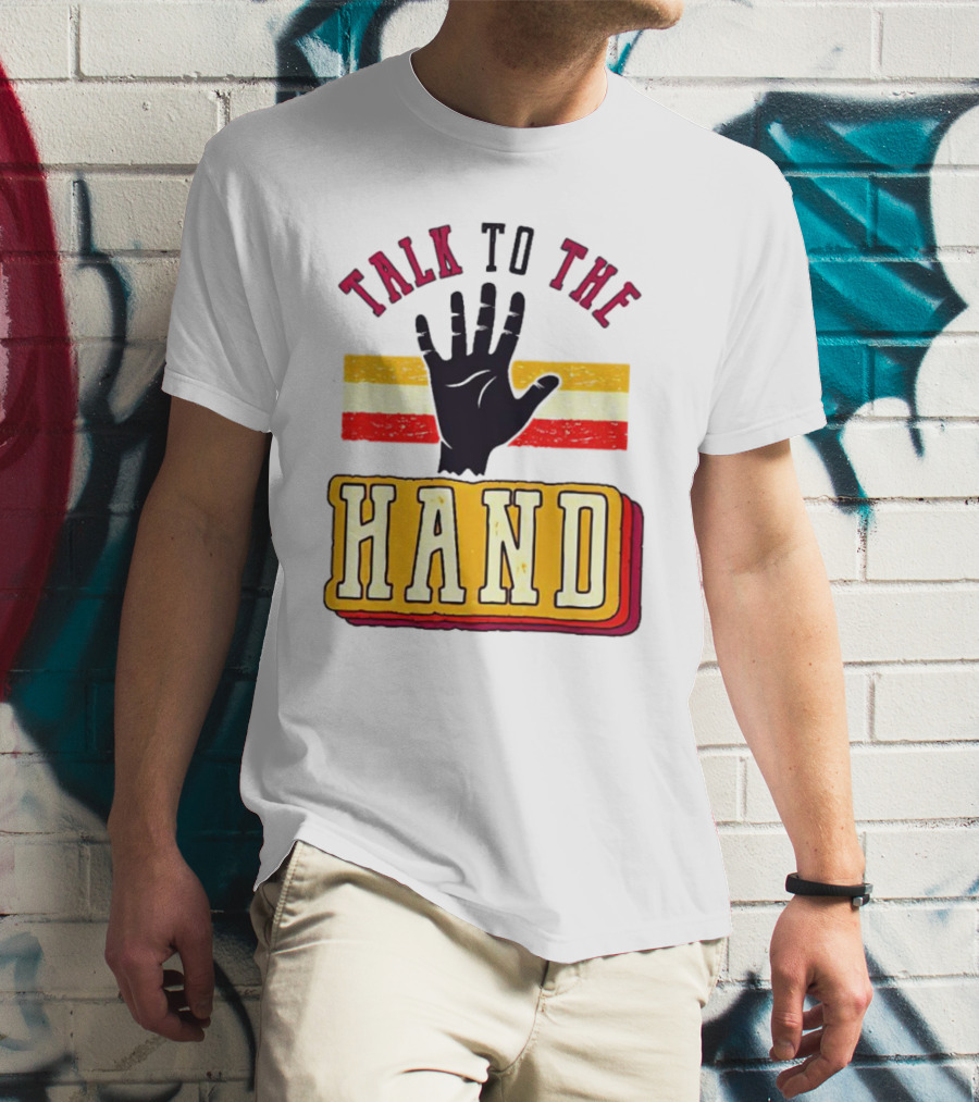 TALK TO THE HAND Retro Stripes T-Shirt