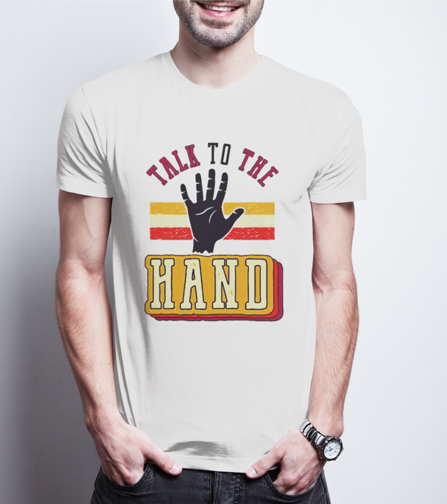 TALK TO THE HAND Retro Stripes T-Shirt