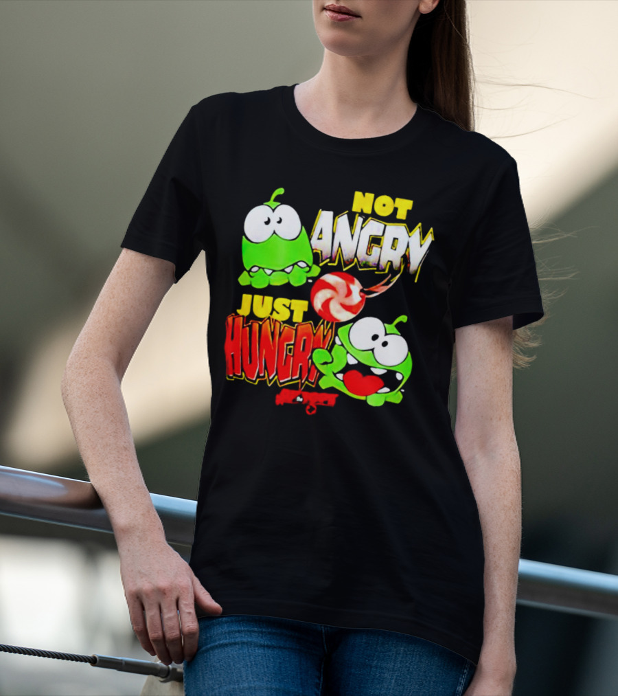 Om Nom Not Angry Just Hungry Cut The Rope Candy Craving T-Shirt