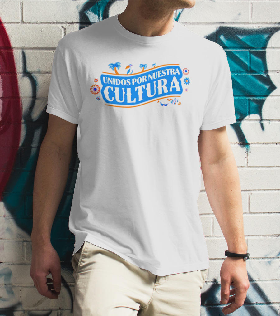 Hispanic Heritage Night Unidos Por Nuestra Cultura With Musical Notes And Flowers T-Shirt