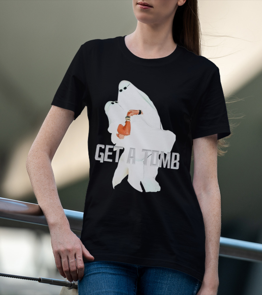 GET A TOMB Ghosts Carrying Figure Halloween Humor T-Shirt