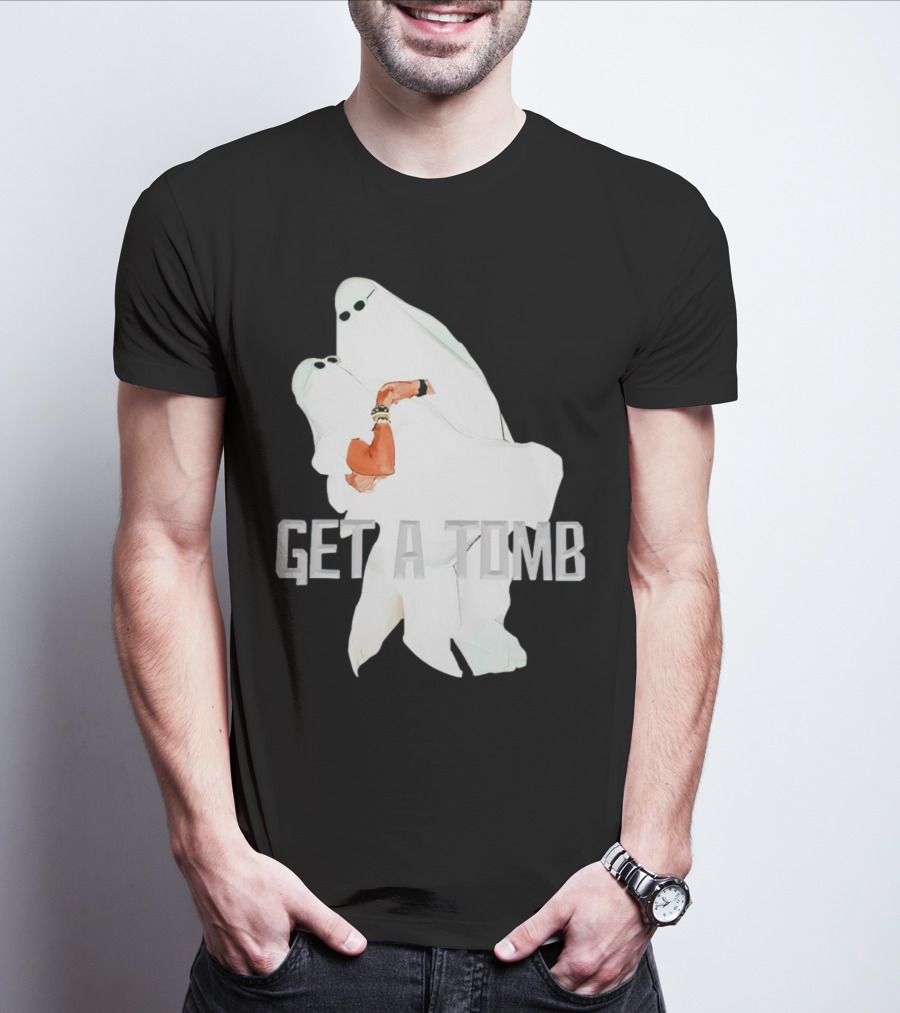 GET A TOMB Ghosts Carrying Figure Halloween Humor T-Shirt