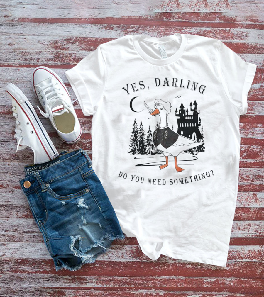 Yes Darling Astarion Goose Do You Need Something Medieval Castle Moon Forest T-Shirt