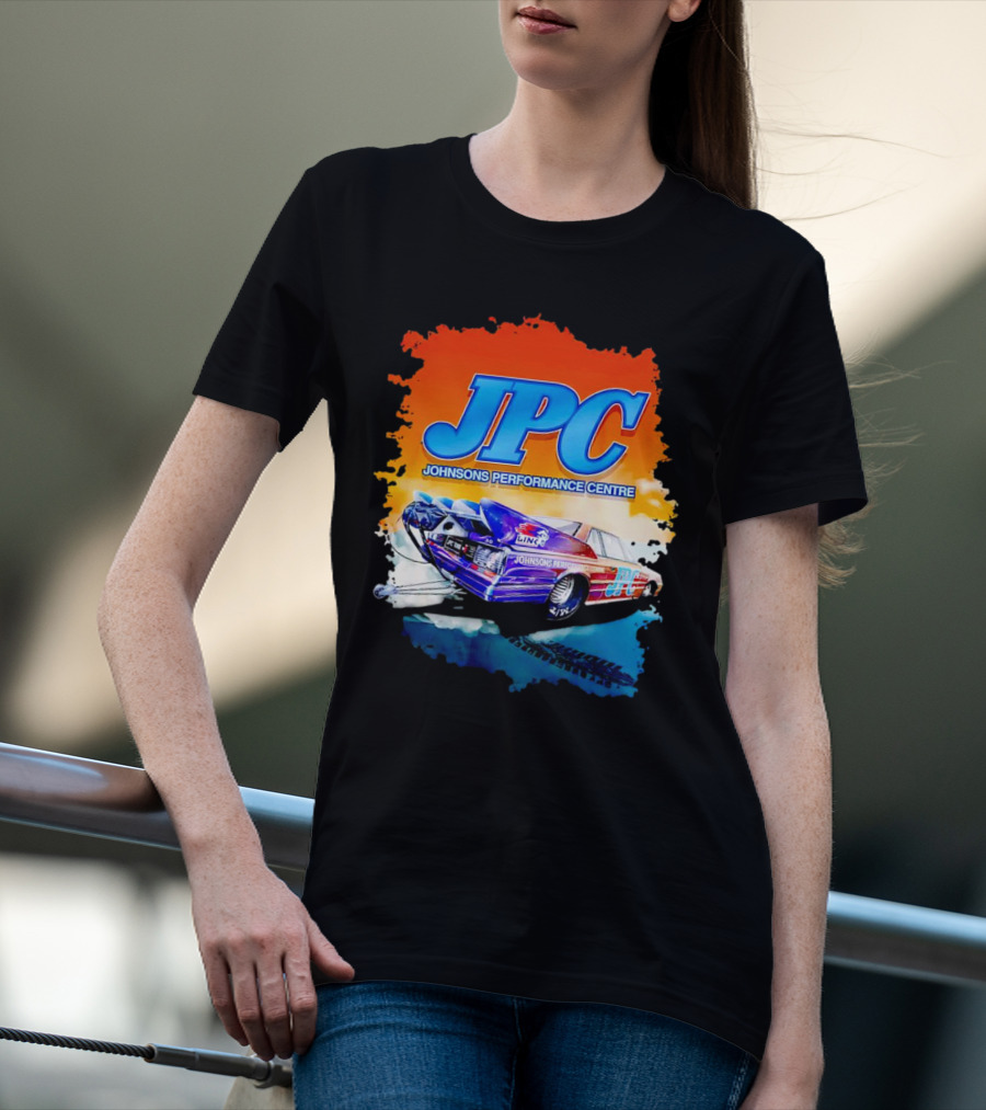 JPC Johnson’s Performance Centre Racing Car And Tire Marks T-Shirt