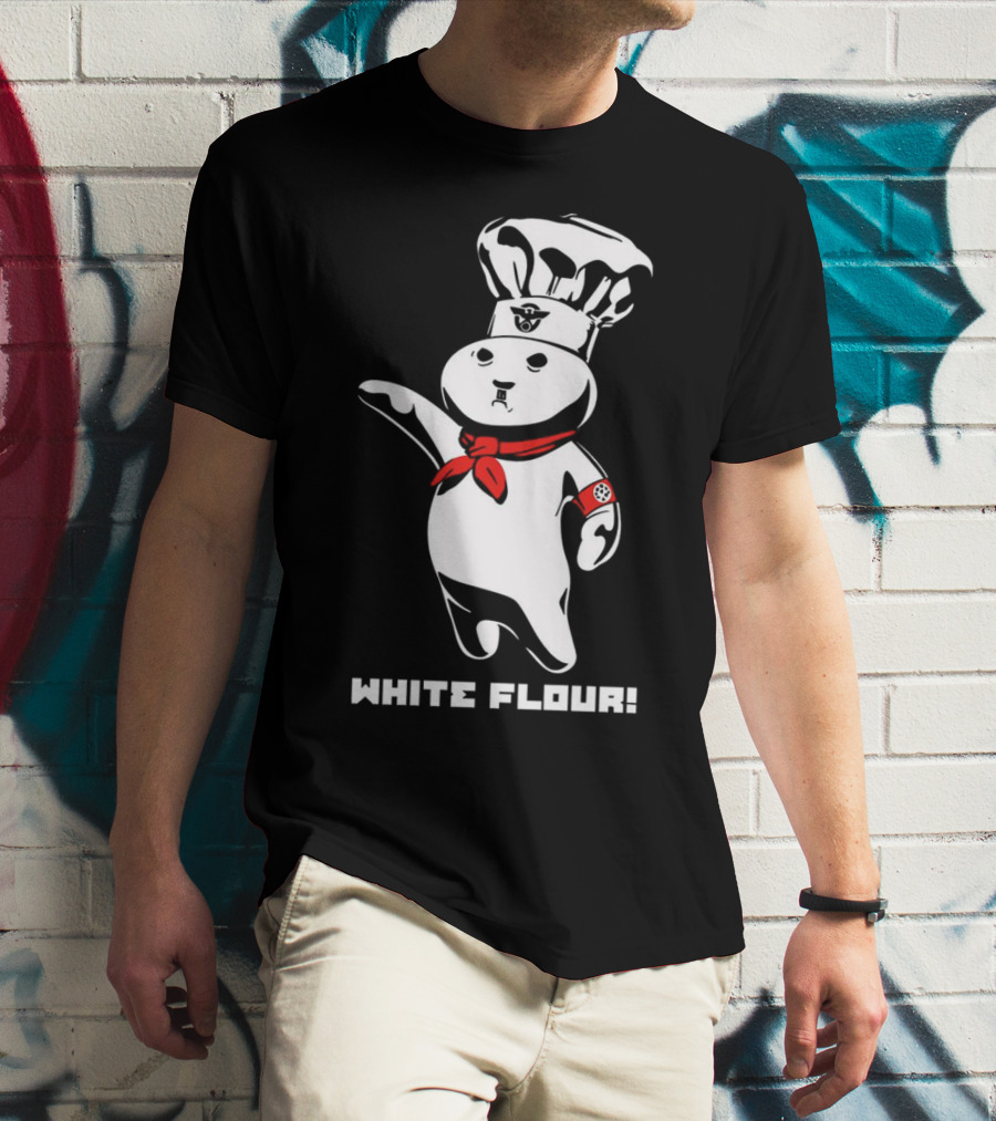 White Flour Funny Character Chef Satire T-Shirt