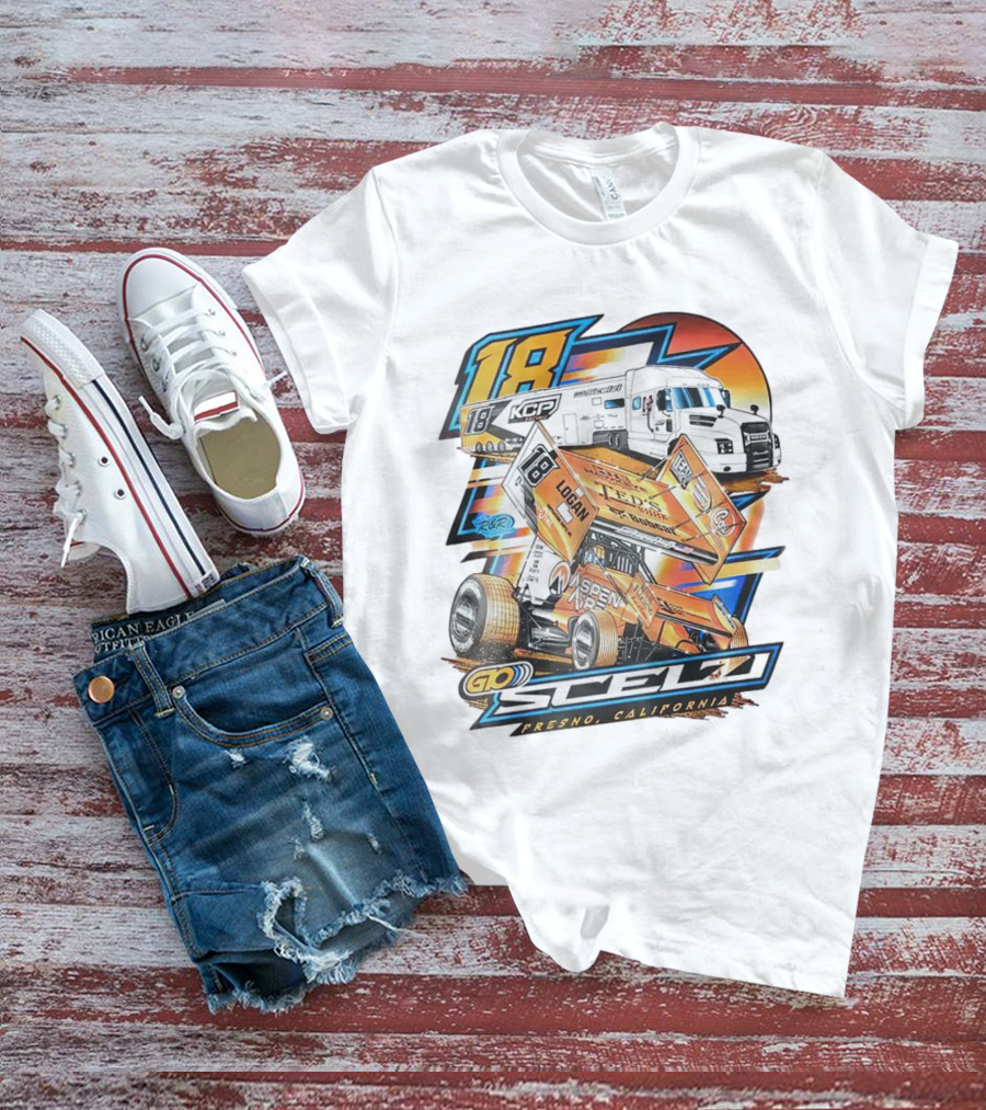 Gio Scelzi Racing KCP 18 Hauler Fresno California Sprint Car T-Shirt