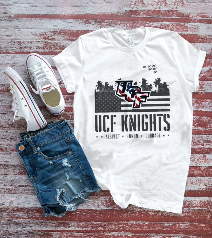 UCF Knights Respect Honor Courage American Flag T-Shirt