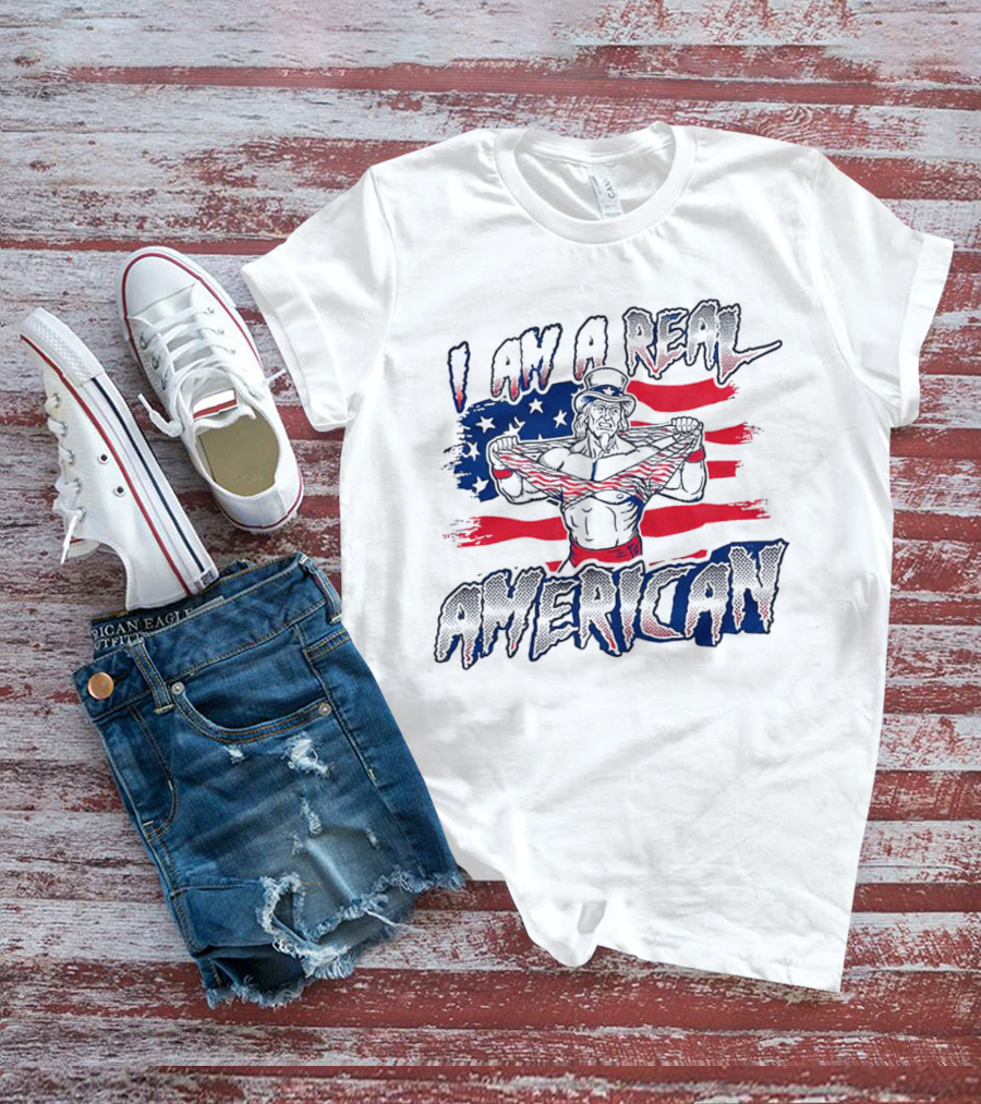 I Am A Real American Uncle Sam Flag T-Shirt