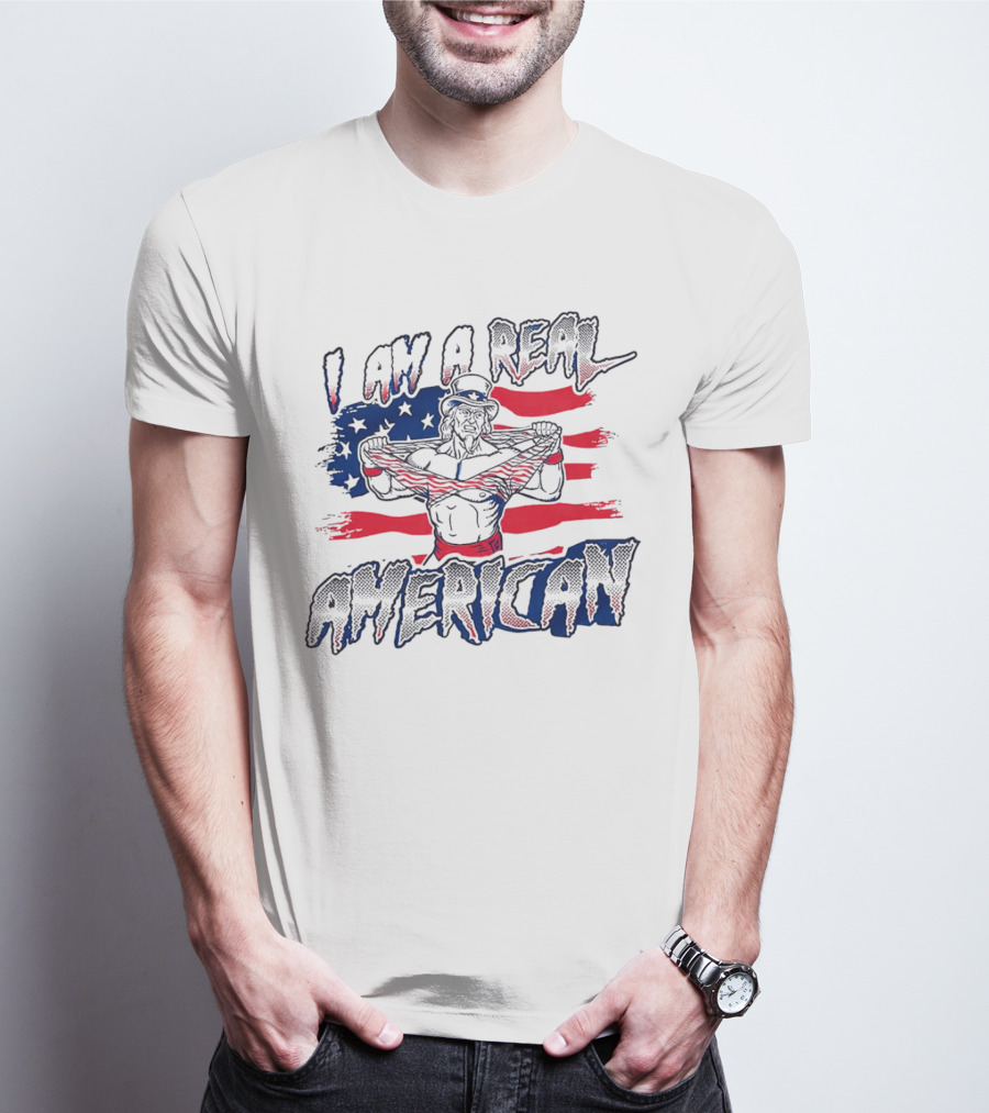 I Am A Real American Uncle Sam Flag T-Shirt