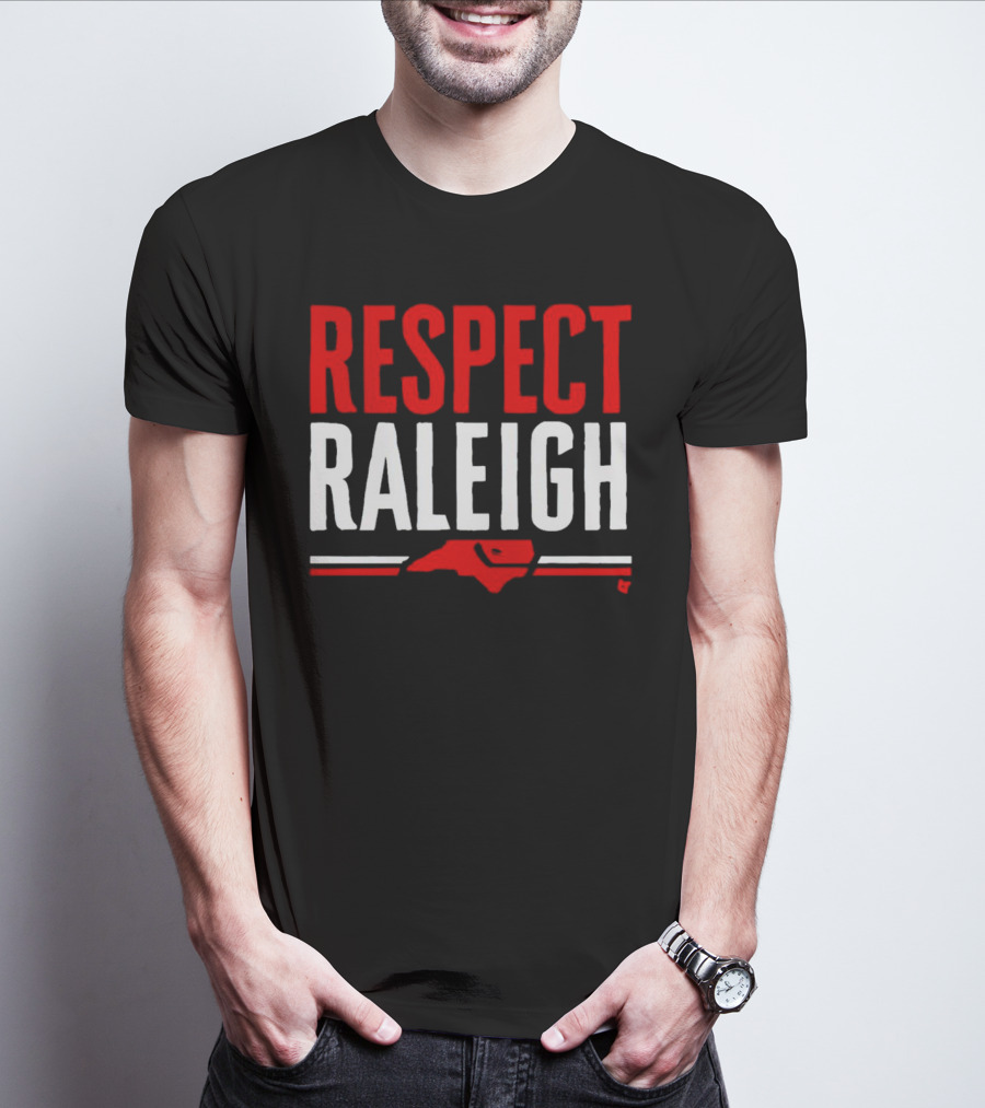 Respect Raleigh North Carolina Map Outline T-Shirt