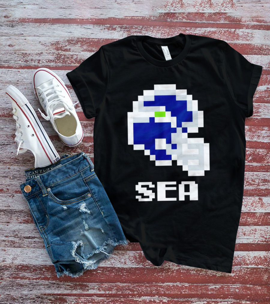 Seahawks Helmet SEA Pixel T-Shirt