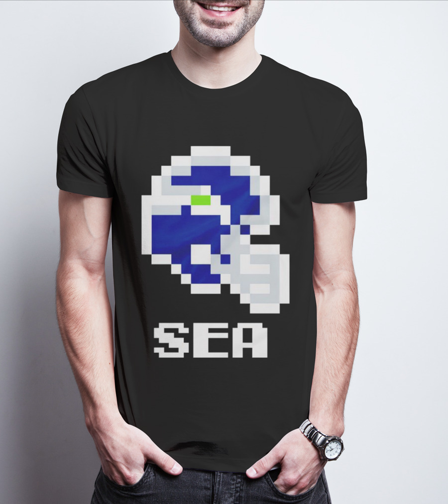 Seahawks Helmet SEA Pixel T-Shirt