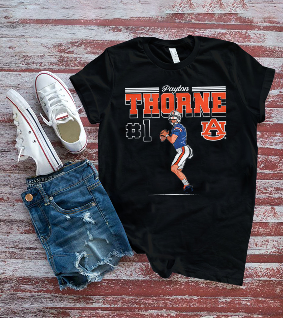 Payton Thorne #1 Auburn Tigers NCAA Football Caricature T-Shirt