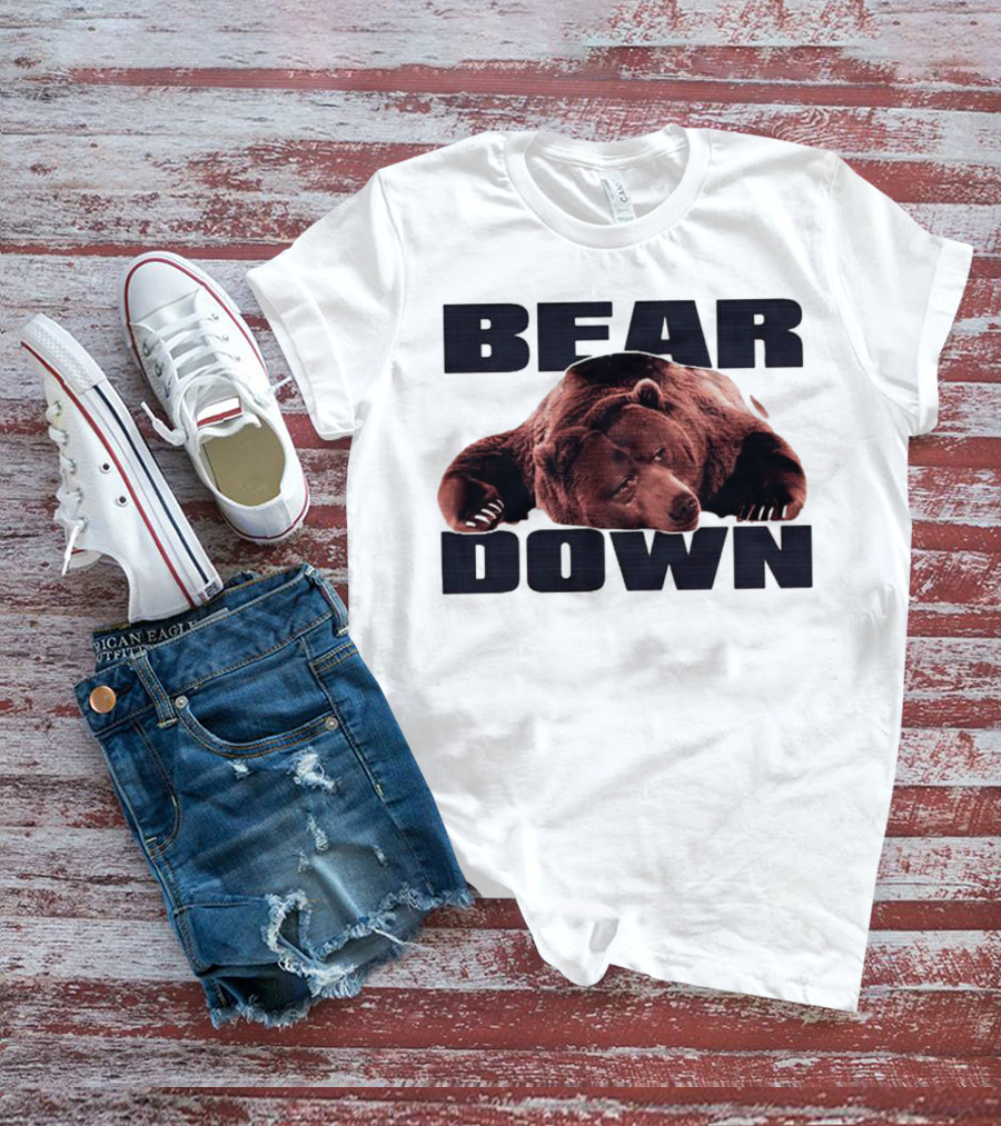 Bear Down Lazy Bear Image T-Shirt