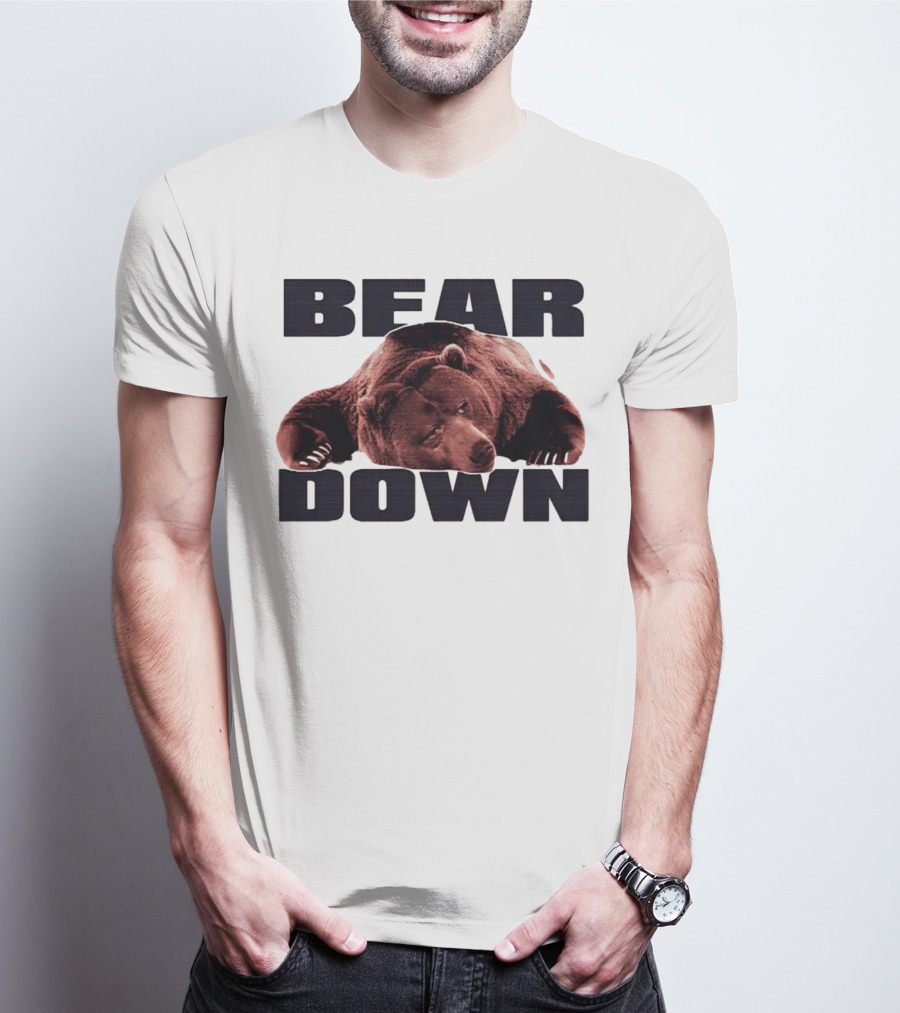 Bear Down Lazy Bear Image T-Shirt