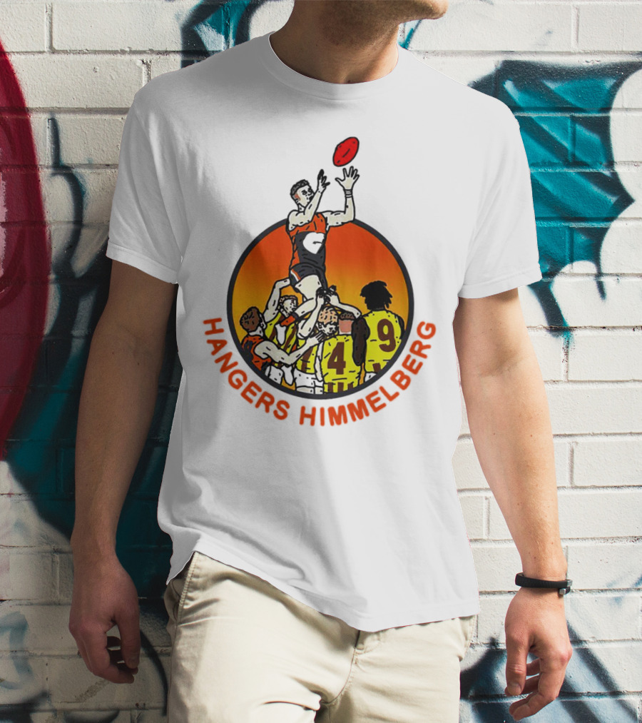 Hangers Himmelberg AFL Marking Victory Sunset Football Scene T-Shirt