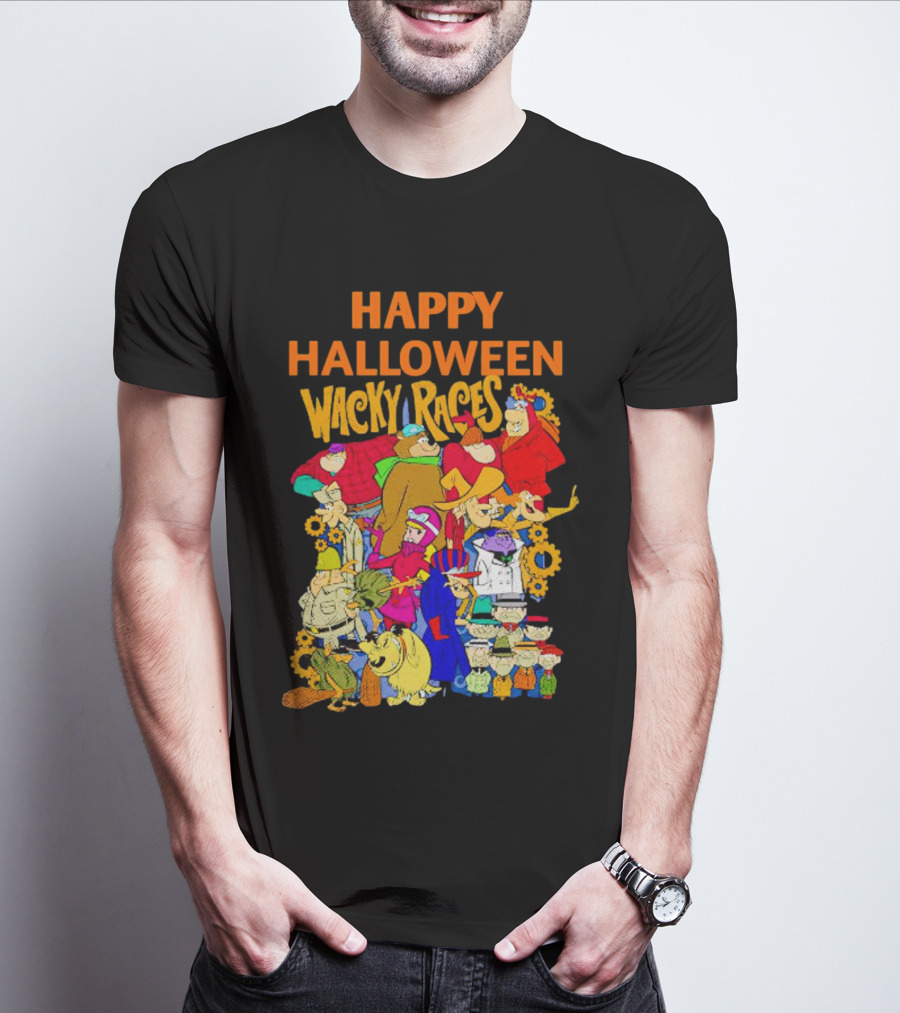 Happy Halloween Wacky Races Characters T-Shirt