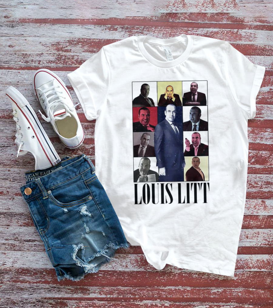 LOUIS LITT COLLAGE CHARACTERS MULTIPLE EXPRESSIONS SUITS SERIES T-Shirt