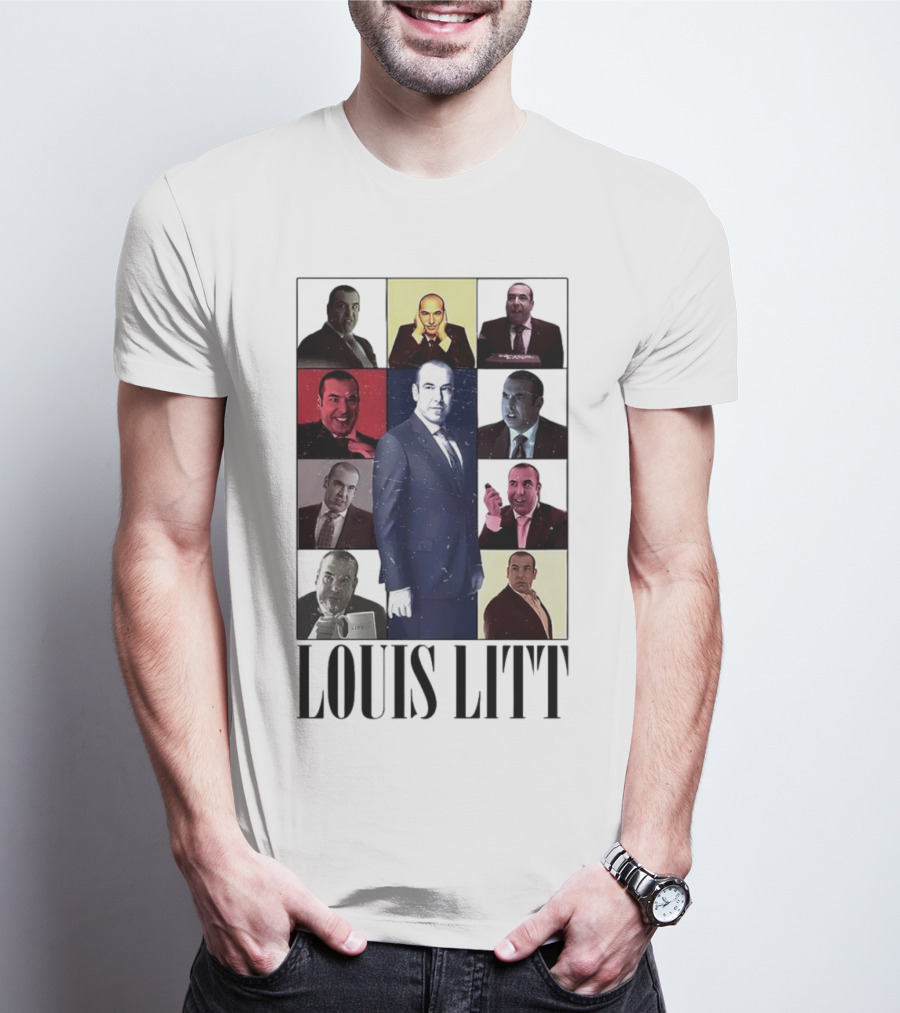 LOUIS LITT COLLAGE CHARACTERS MULTIPLE EXPRESSIONS SUITS SERIES T-Shirt