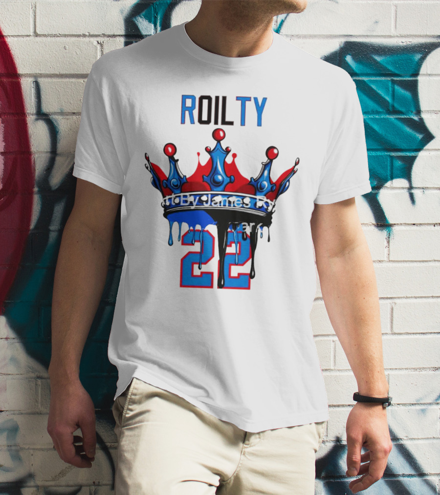 ROILTY 22 Crown Red Blue Dripping T-Shirt