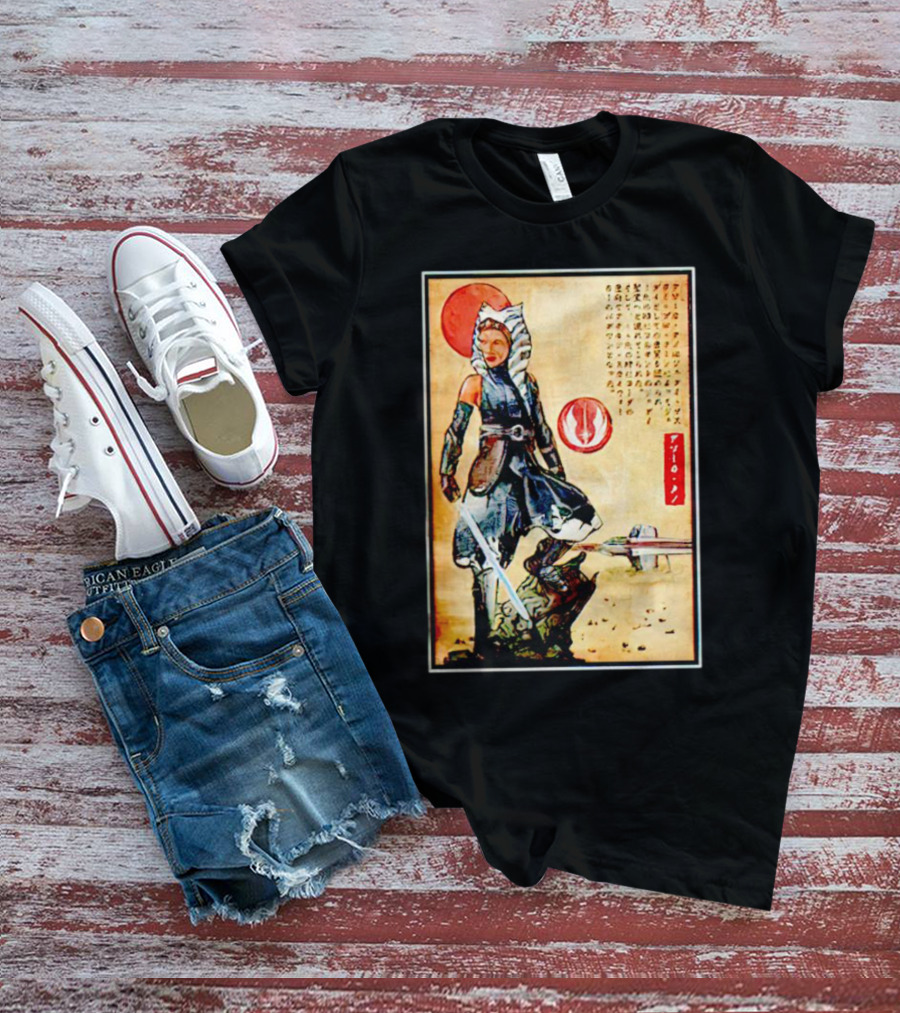 The Way Of Fulcrum Ahsoka Tano Jedi Order Katana Japanese Style Set Neon Fitted_m22f16 T-Shirt