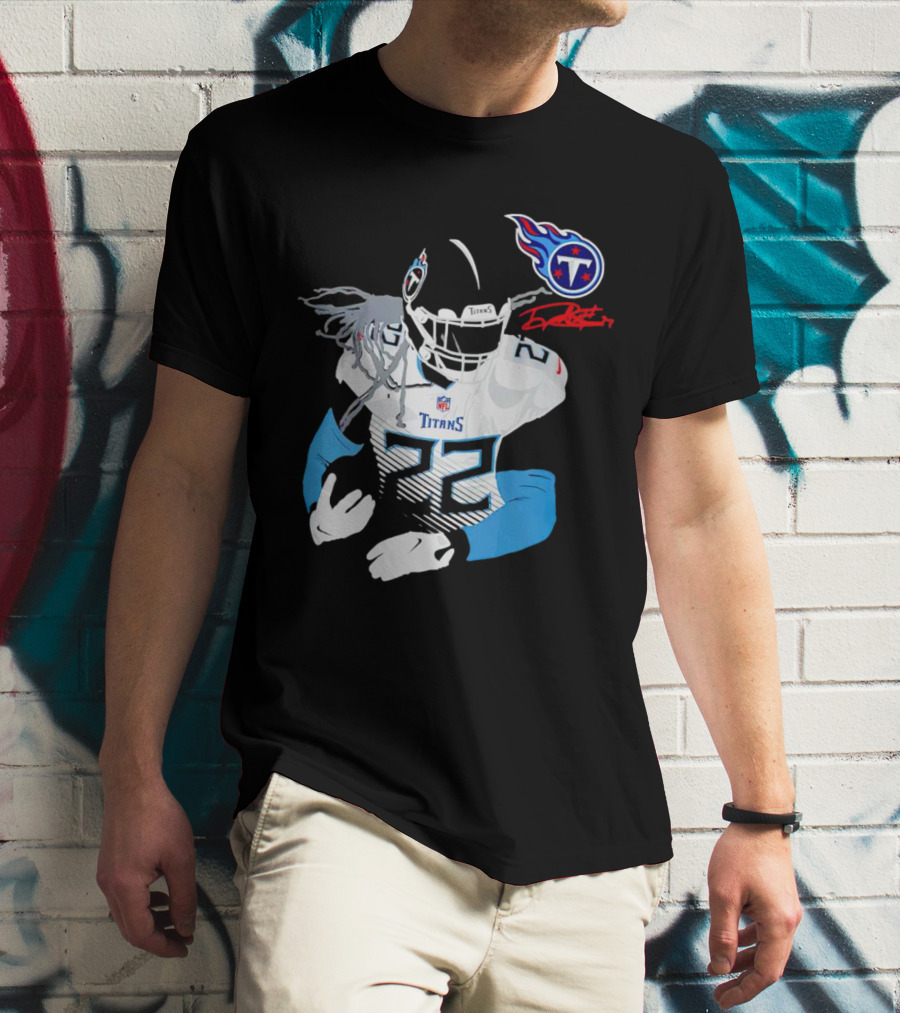 Derrick Henry Tennessee Titans NFL Jersey With Logo And Signature T-Shirt