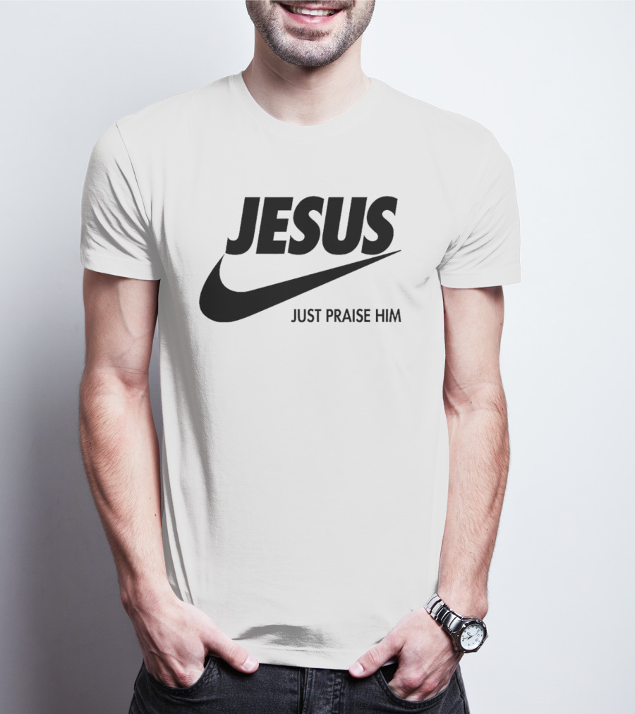 Jesus Just Praise Him Swoosh T-Shirt