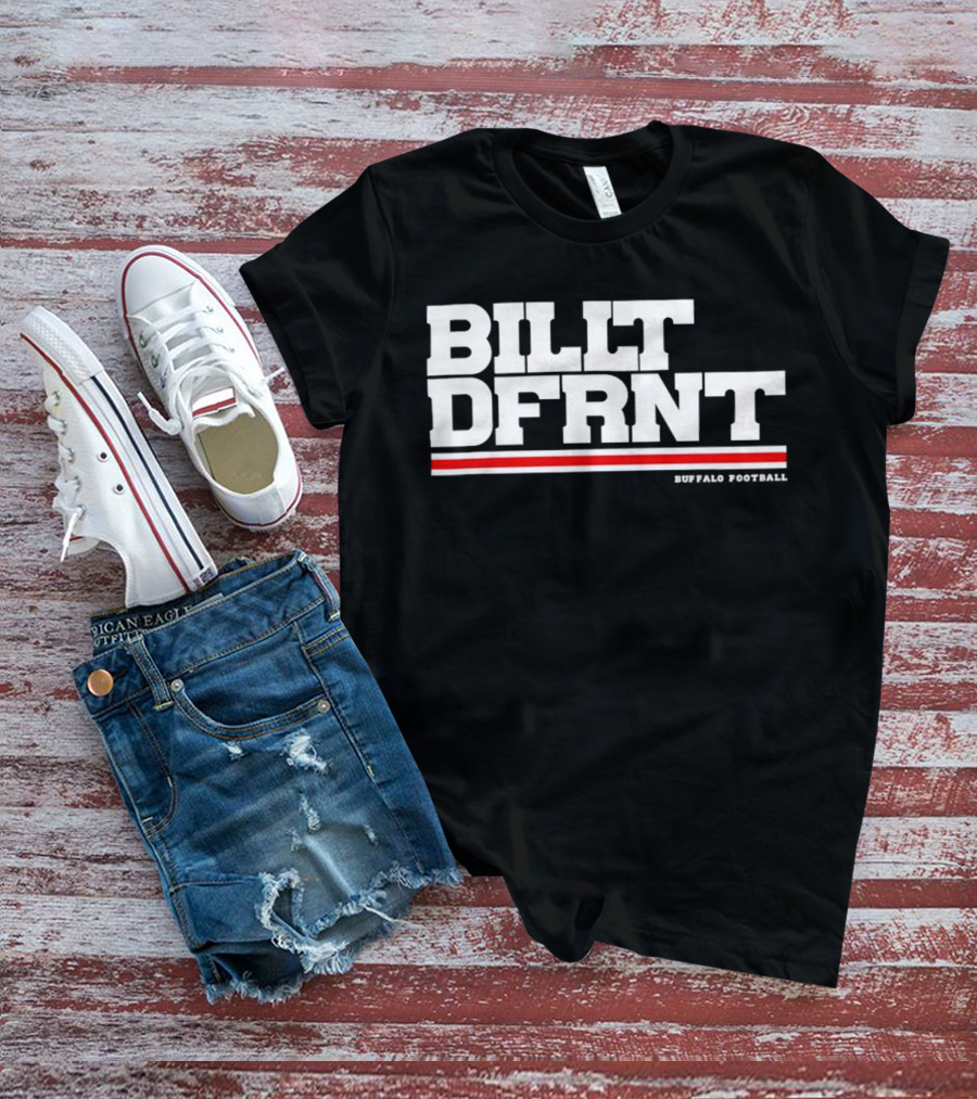 Buffalo Football Billt Dfrnt Red White Stripes T-Shirt