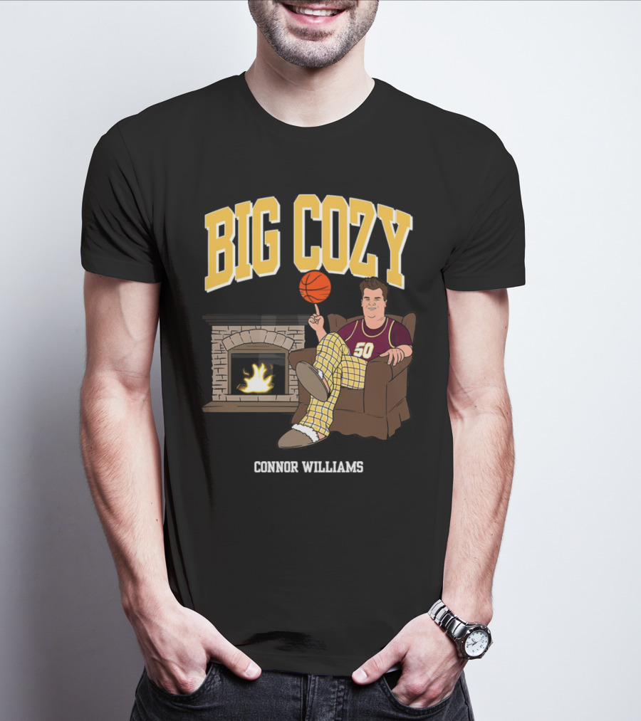 Connor Williams Big Cozy Basketball By The Fireplace T-Shirt