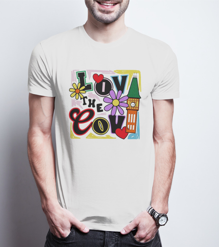 Lov The Cov Big Ben Flowers Hearts T-Shirt
