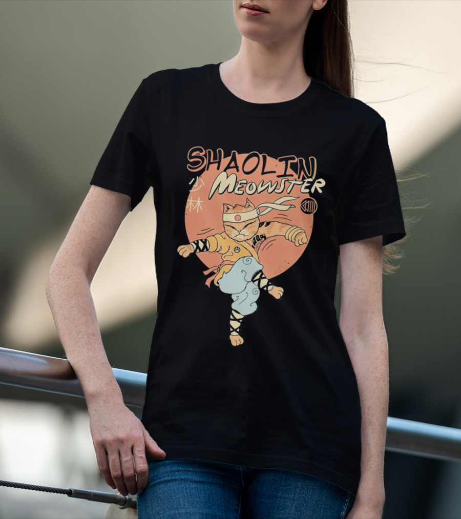 Shaolin Meowster Martial Arts Cat XIII T-Shirt