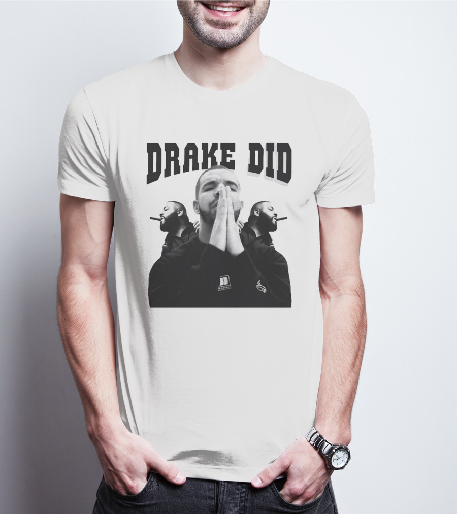 Drake Did Aubrey Drake Graham Vintage Prayer Pose Black And White Trio T-Shirt