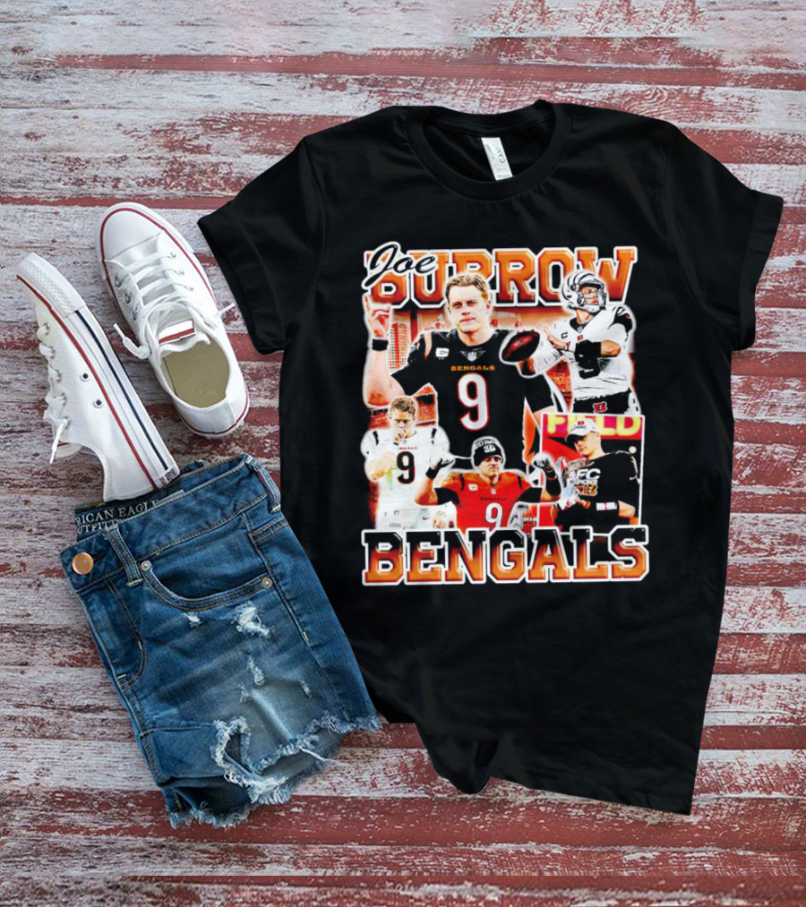 Joe Burrow Bengals Legends Number 9 Quarterback Cincinnati NFL Stars T-Shirt