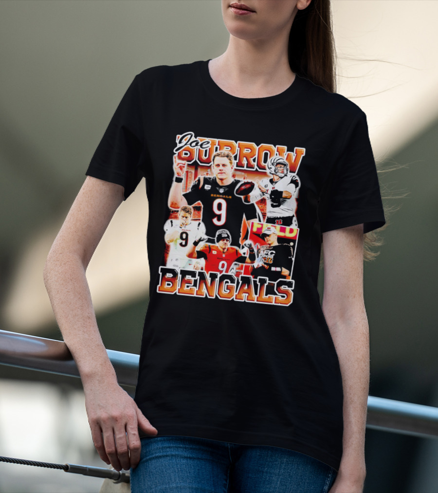 Joe Burrow Bengals Legends Number 9 Quarterback Cincinnati NFL Stars T-Shirt