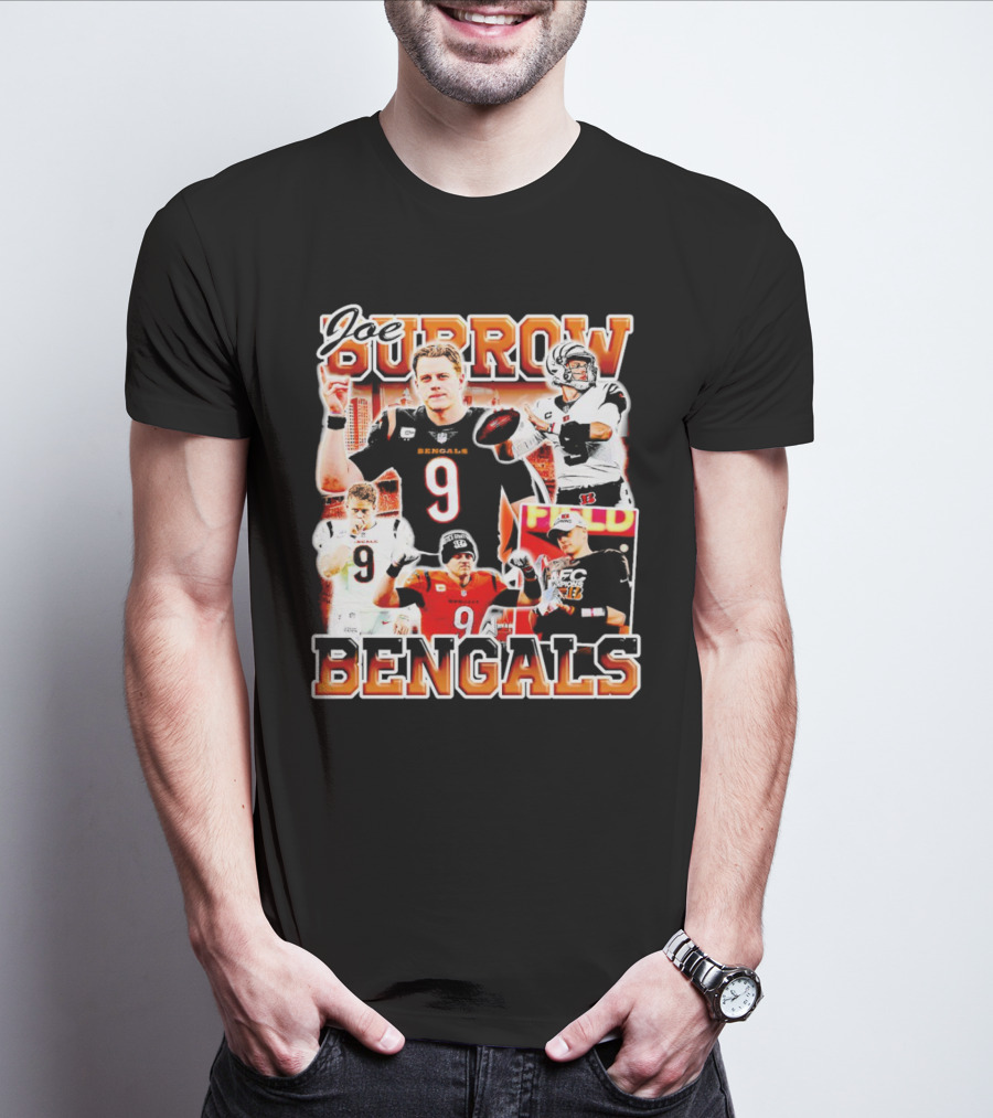 Joe Burrow Bengals Legends Number 9 Quarterback Cincinnati NFL Stars T-Shirt