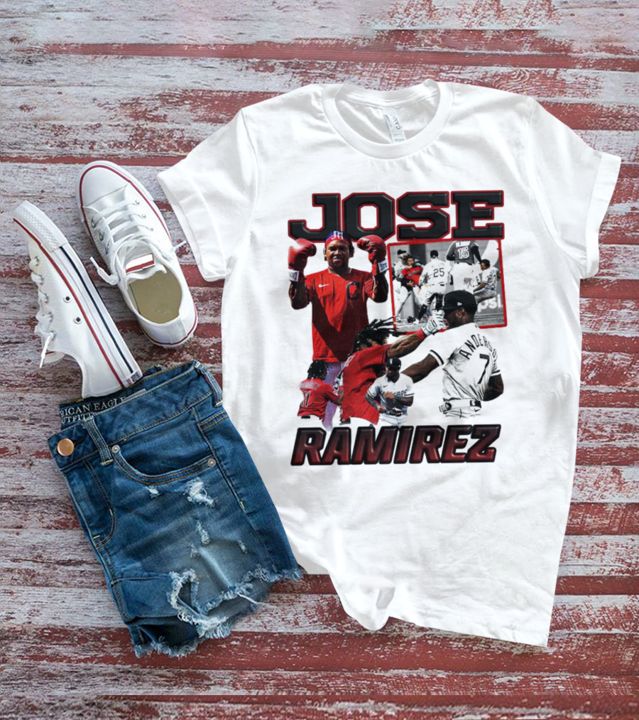 Jose Ramirez Cleveland Guardians Down Goes Anderson Boxing Moments T-Shirt