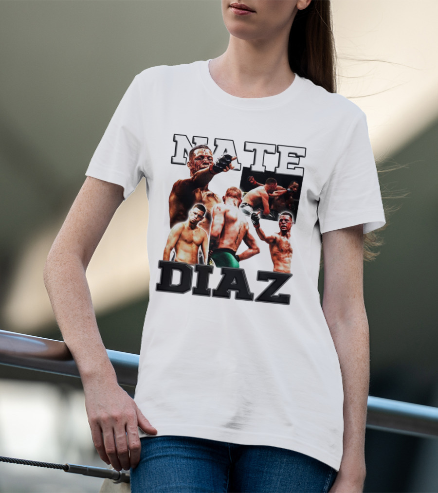 Nate Diaz MMA Fight Collage T-Shirt