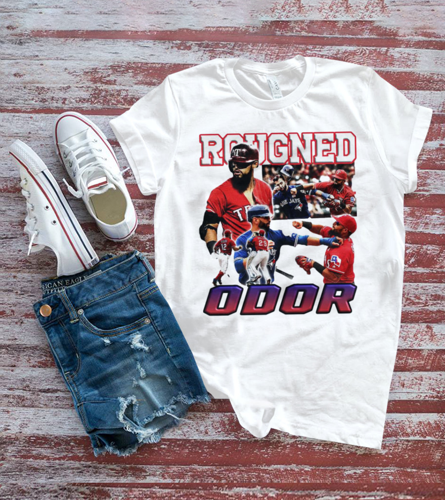Rougned Odor Texas Blue Jays Brawl Action T-Shirt