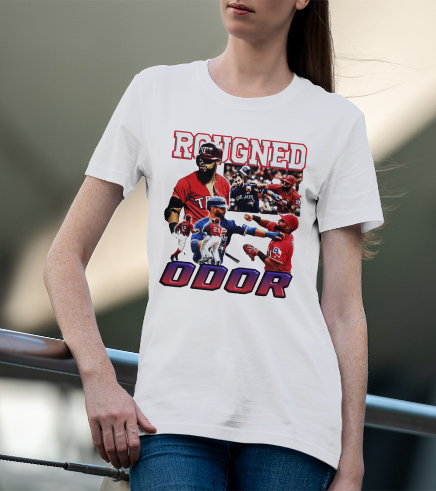 Rougned Odor Texas Blue Jays Brawl Action T-Shirt