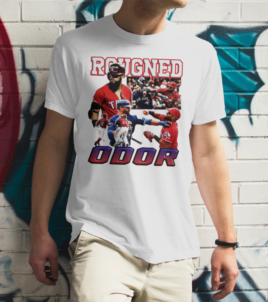 Rougned Odor Texas Blue Jays Brawl Action T-Shirt
