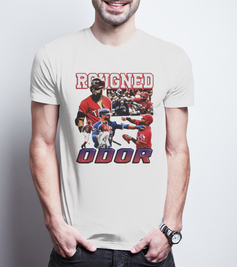 Rougned Odor Texas Blue Jays Brawl Action T-Shirt