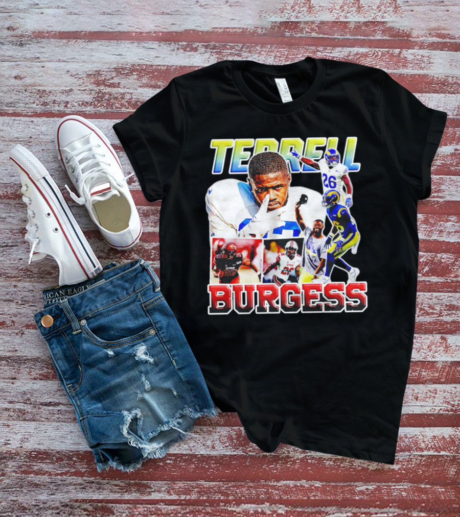 Terrell Burgess Los Angeles Rams Football Collage T-Shirt