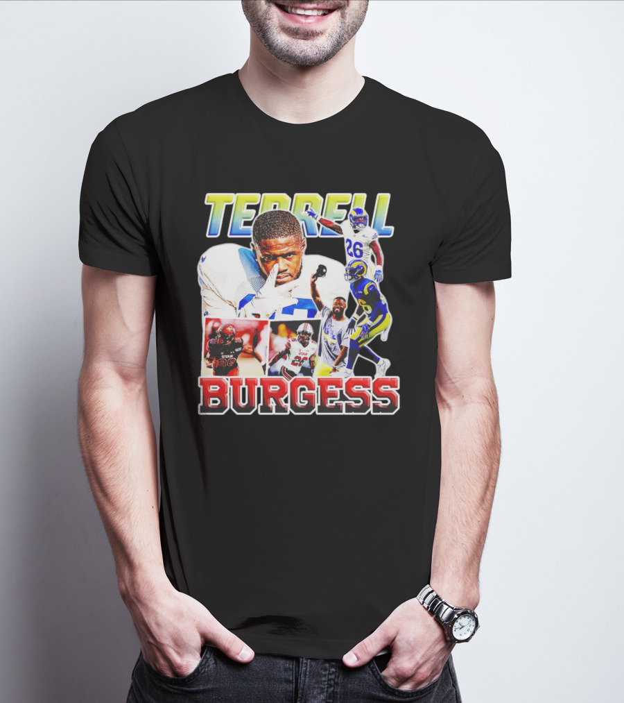 Terrell Burgess Los Angeles Rams Football Collage T-Shirt