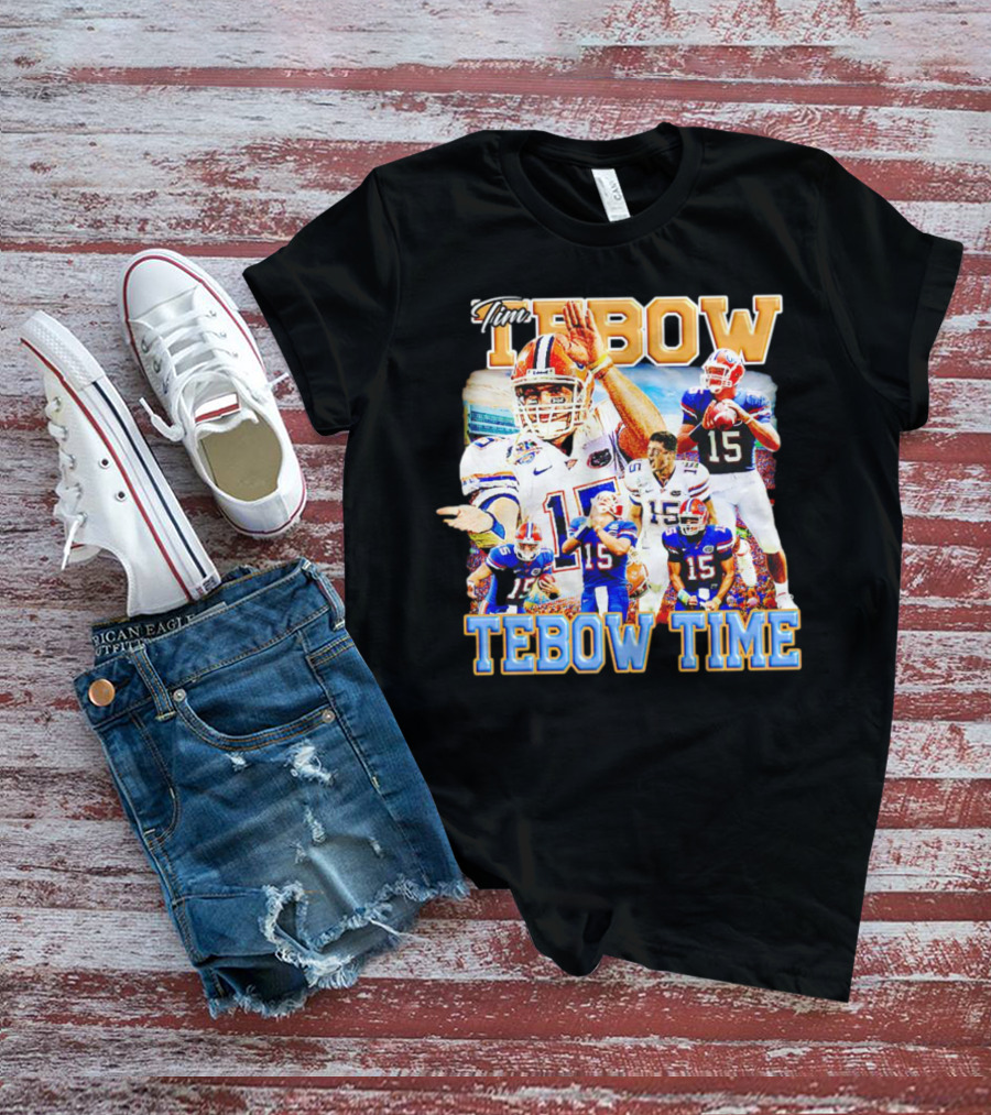 Tim Tebow Florida Gators Football Tebow Time 15 Quarterback Legend T-Shirt