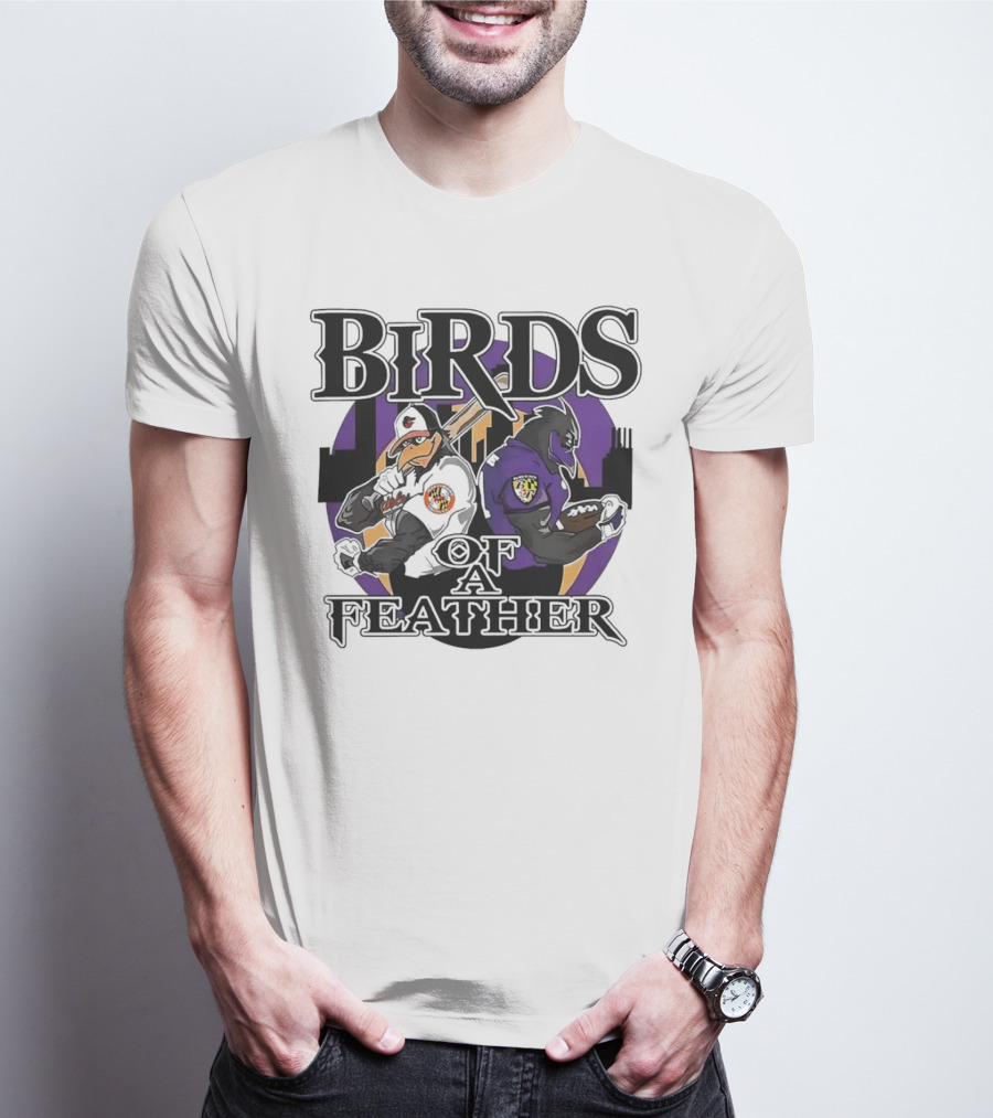 Birds Of A Feather Baltimore Ravens And Orioles T-Shirt