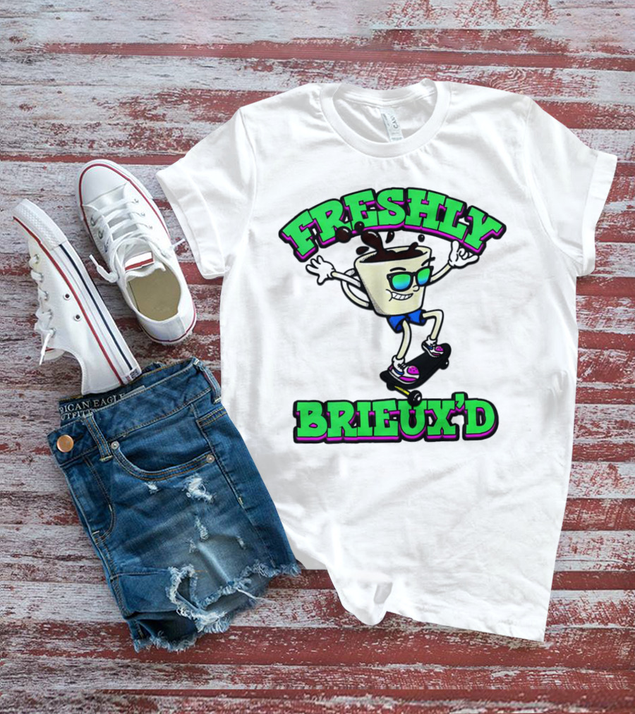 Freshly Brieux'd Skateboarding Cup Character T-Shirt