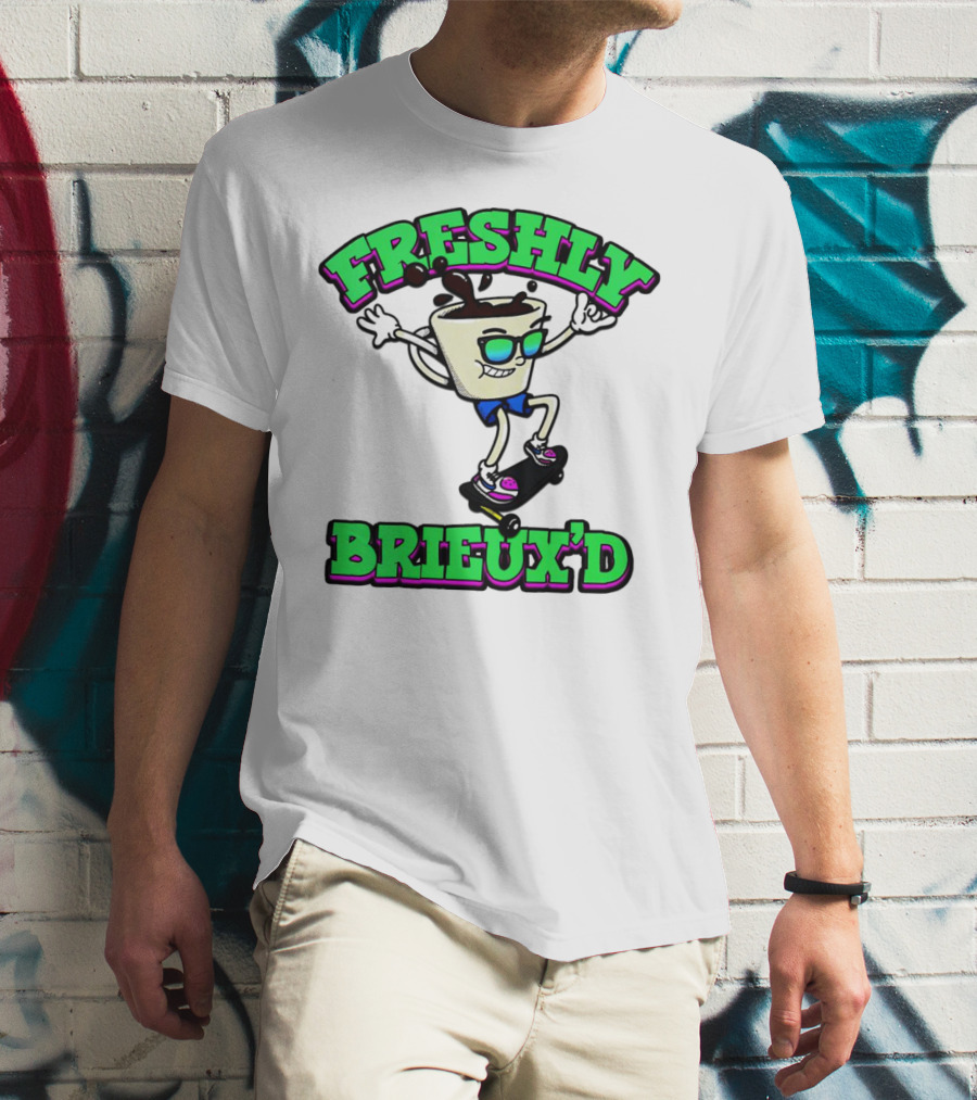 Freshly Brieux'd Skateboarding Cup Character T-Shirt