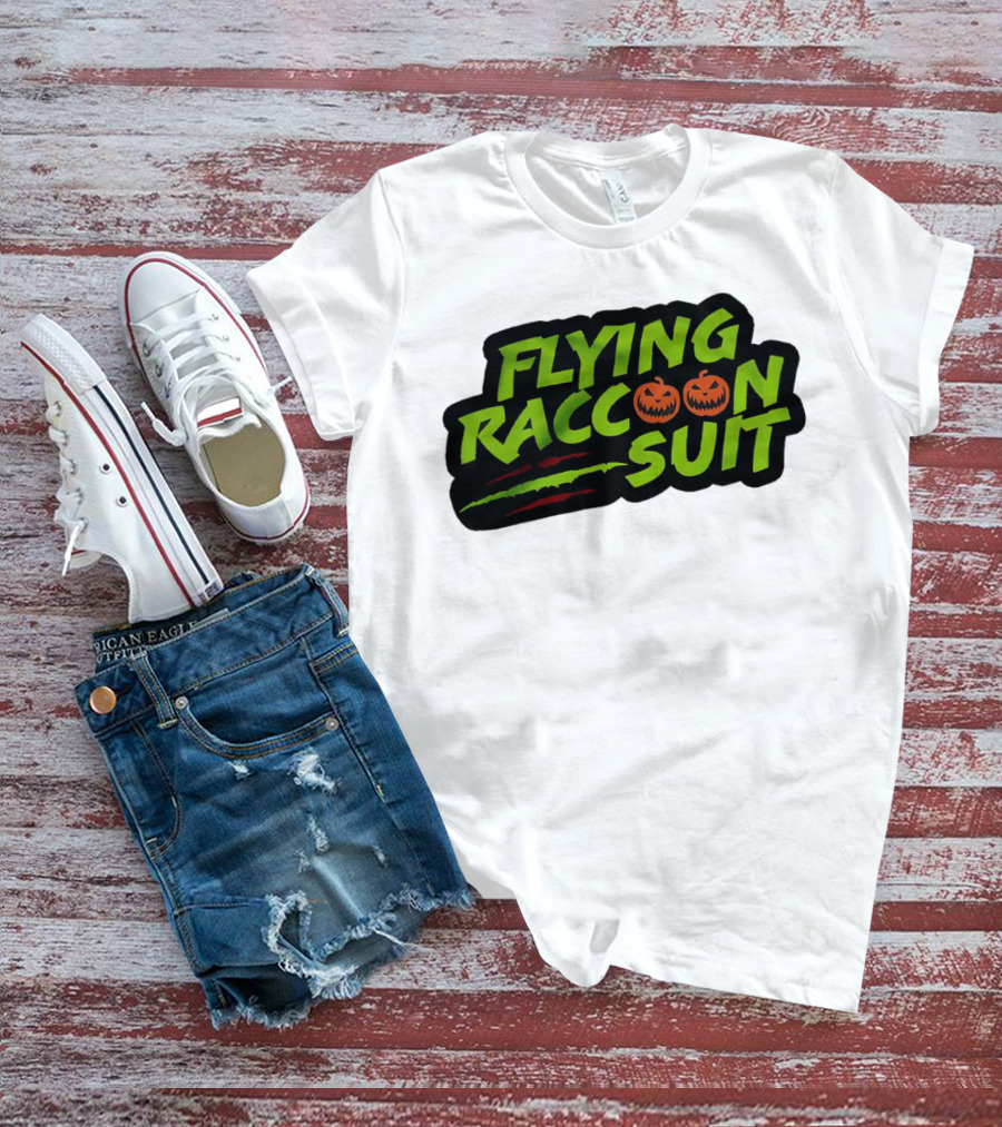 Flying Raccoon Suit This Is Skaloween Jack-O'-Lantern Claw Marks T-Shirt